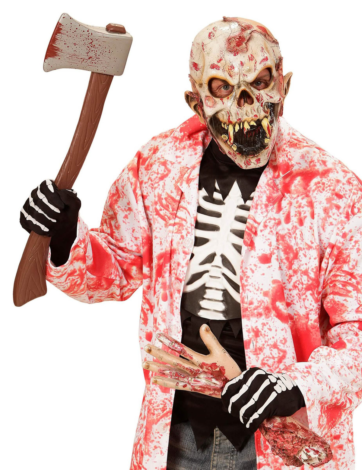 Encenação das luvas esqueleto para adulto