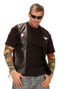 Gilet biker pour adulte noir en simili-cuir