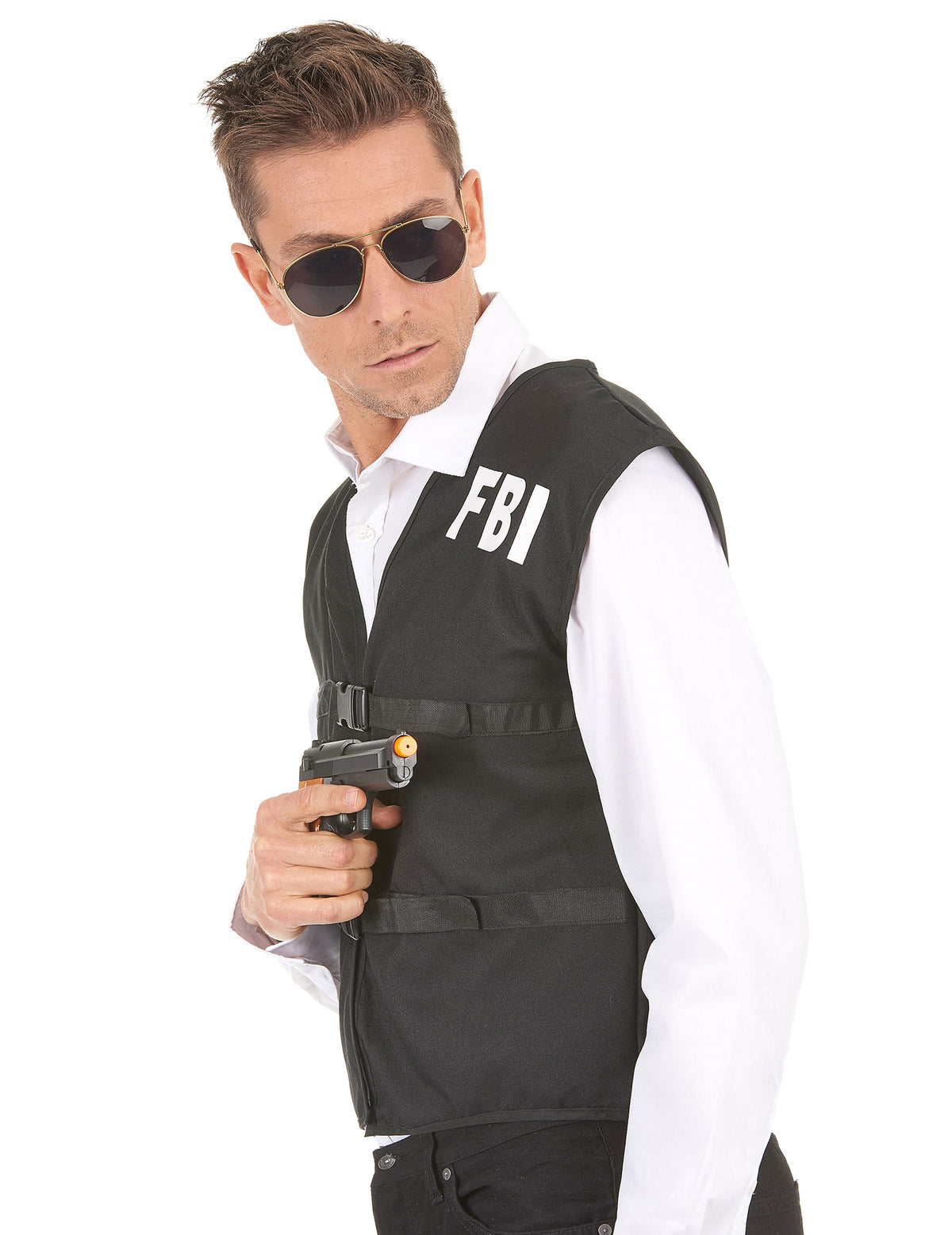 Vue de profil du gilet FBI
