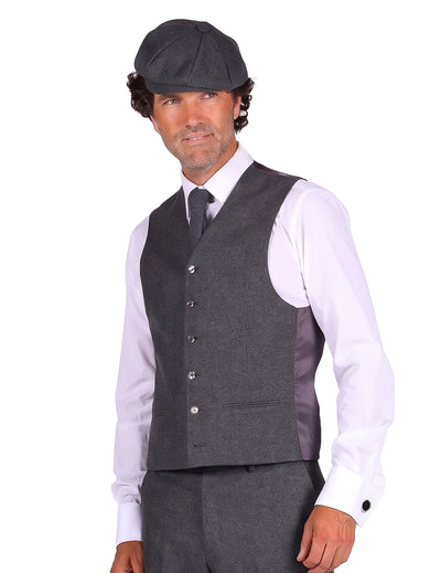 Gilet gangster années 20 gris homme