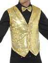 Gilet or à sequins pour adulte doré