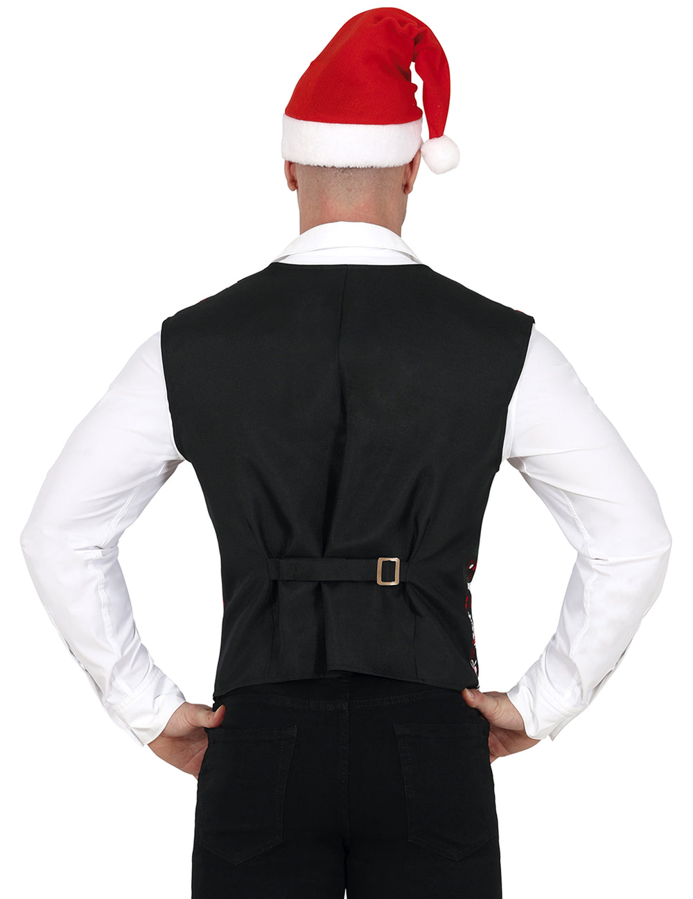 Vue de dos du gilet de Noël pour adulte