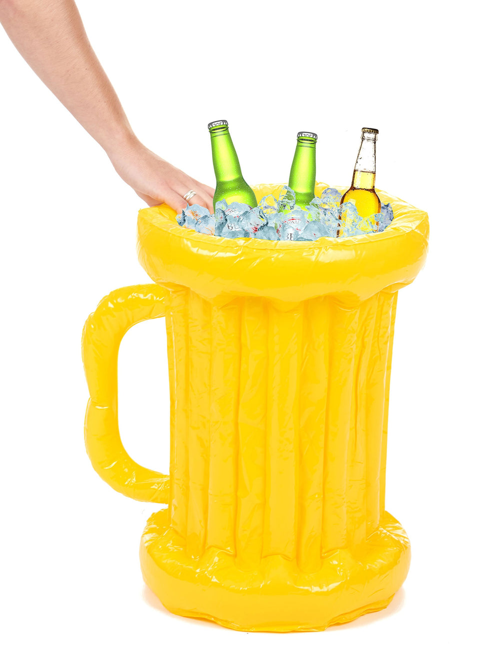 Glacière gonflable pinte géante pour adulte jaune
