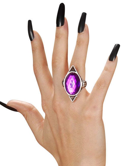 Bague gothique pour femme avec pierre violette