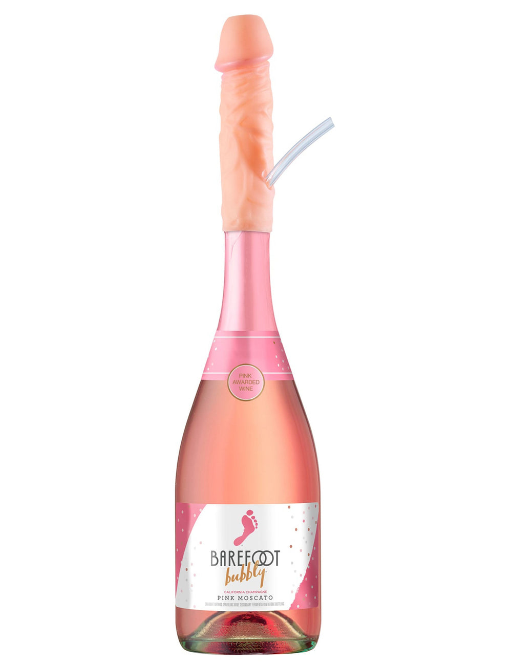 Mise en situation sur une bouteille du goulot zizi pour adulte