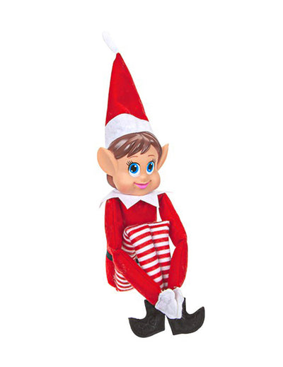 Lutin farceur para menina vermelho e branco com pernas às riscas