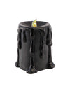 Grande vela decorativa em resina preta com LED 10 x 8,5 x 12 cm