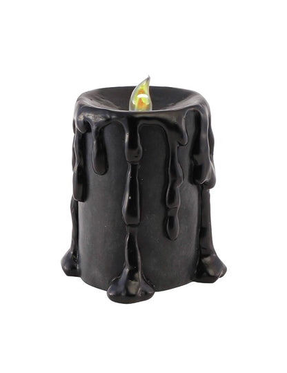 Grande vela decorativa em resina preta com LED 10 x 8,5 x 12 cm