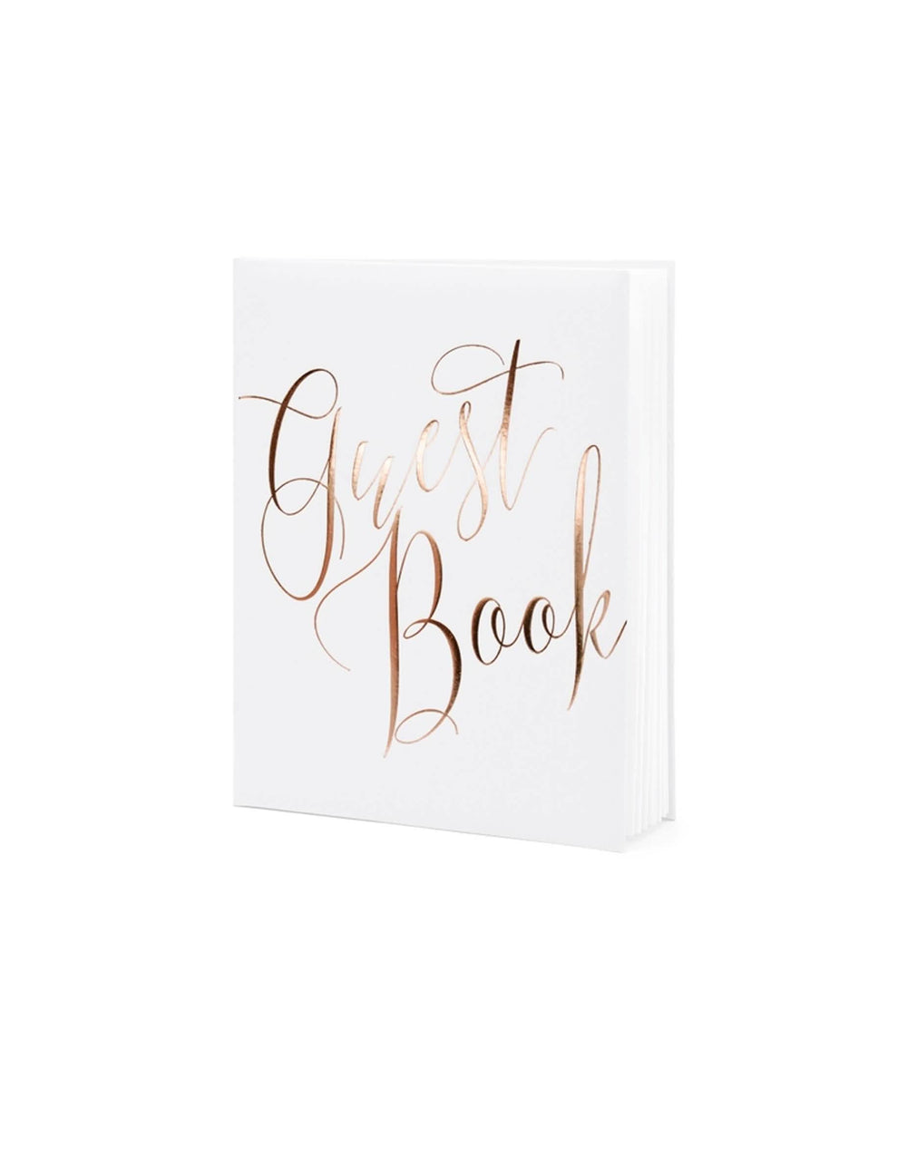Livro de visitas para casamento branco e ouro rosa
