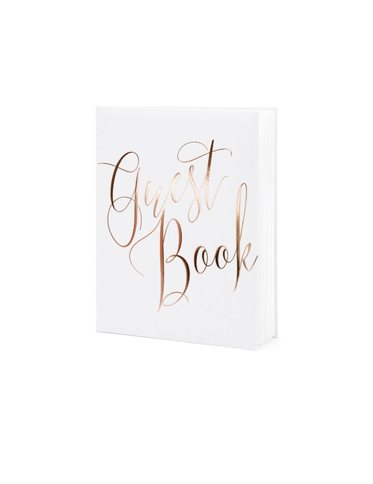 Livro de visitas para casamento branco e ouro rosa