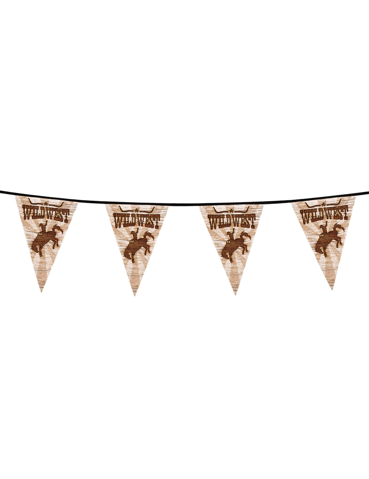 Dimensions d'un fanion de la guirlande fanions Western Wild West