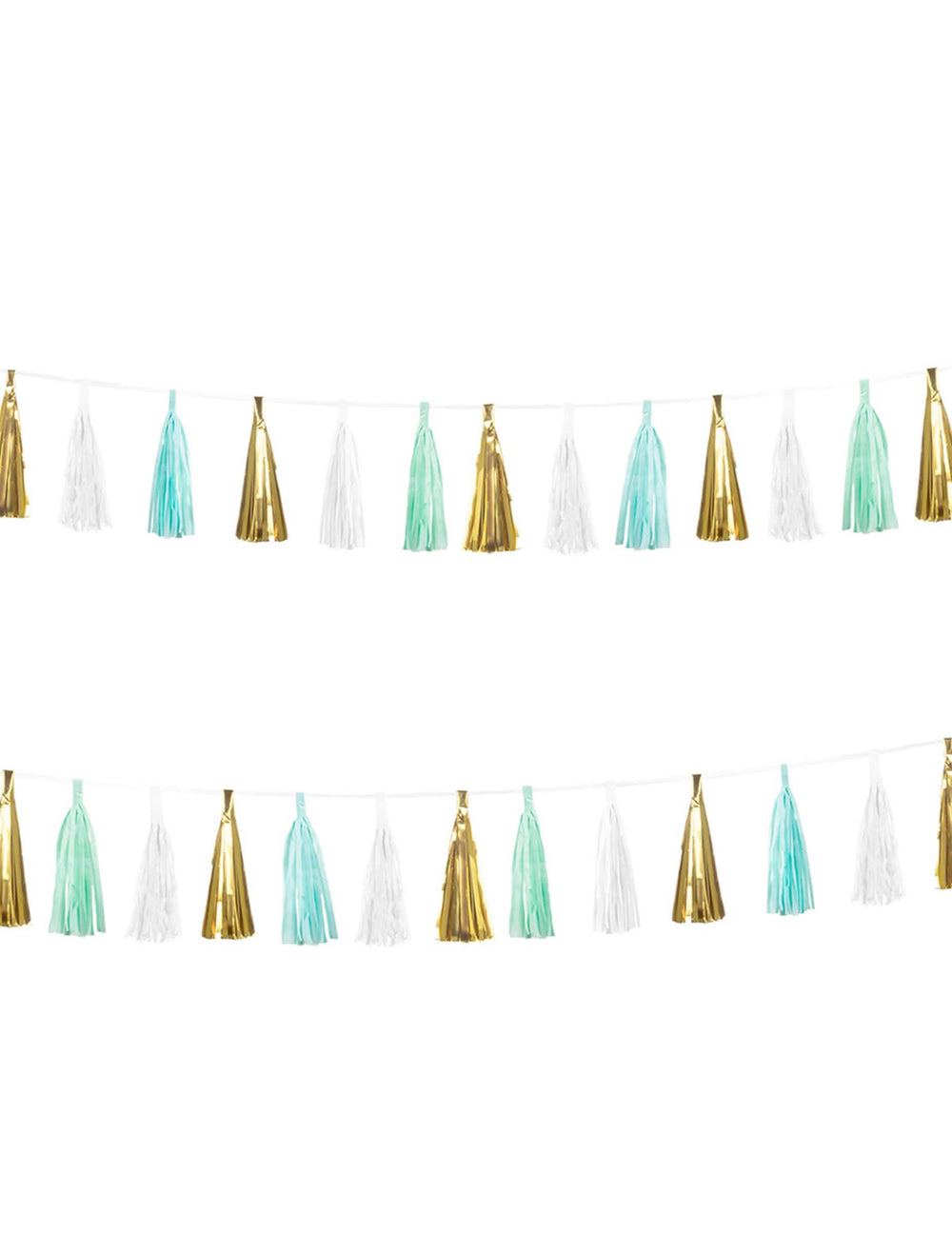Encenação para um aniversário da guirlanda com pompons 18 borlas para decoração turquesa, branco e dourado