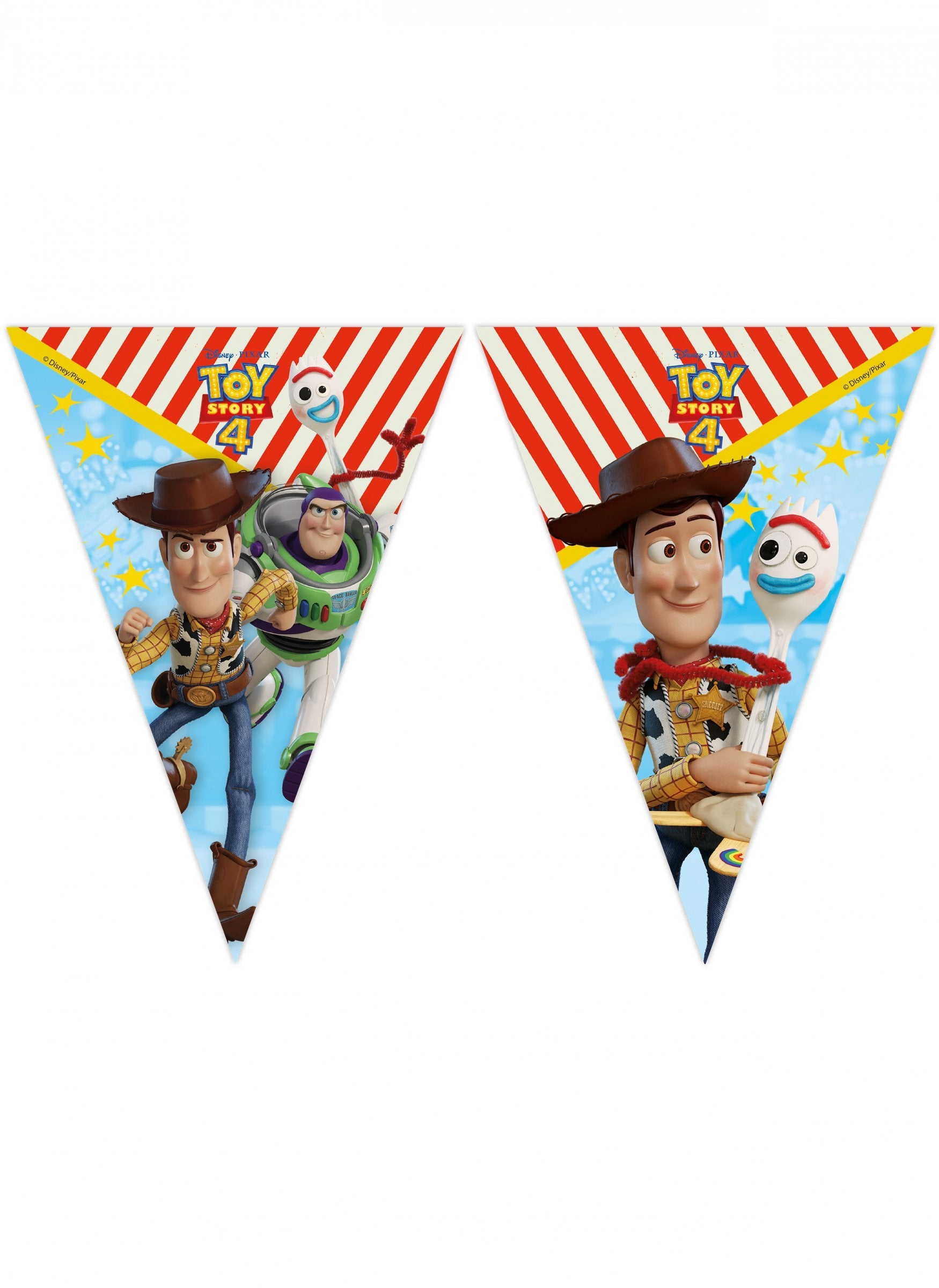 Guirlande de fanions Toy Story 4 pour enfant avec Woody, Buzz et Fourchette