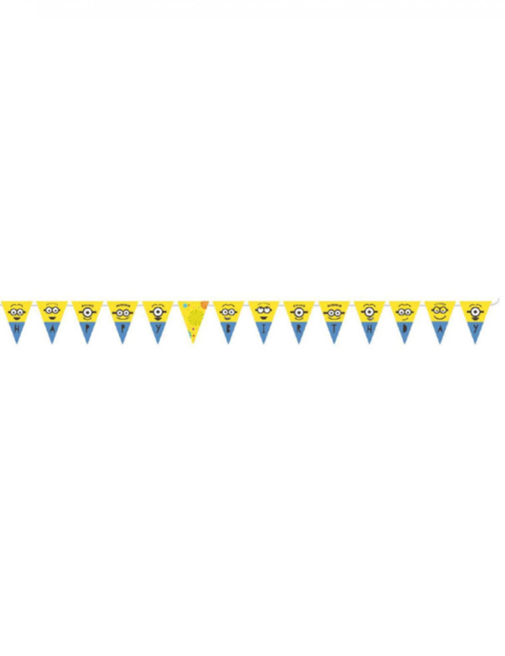 Guirlande à fanions Happy Birthday Minions pour enfant jaune et bleue