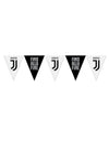 Guirlande à fanions en plastique Juventus pour supporter noire et blanche