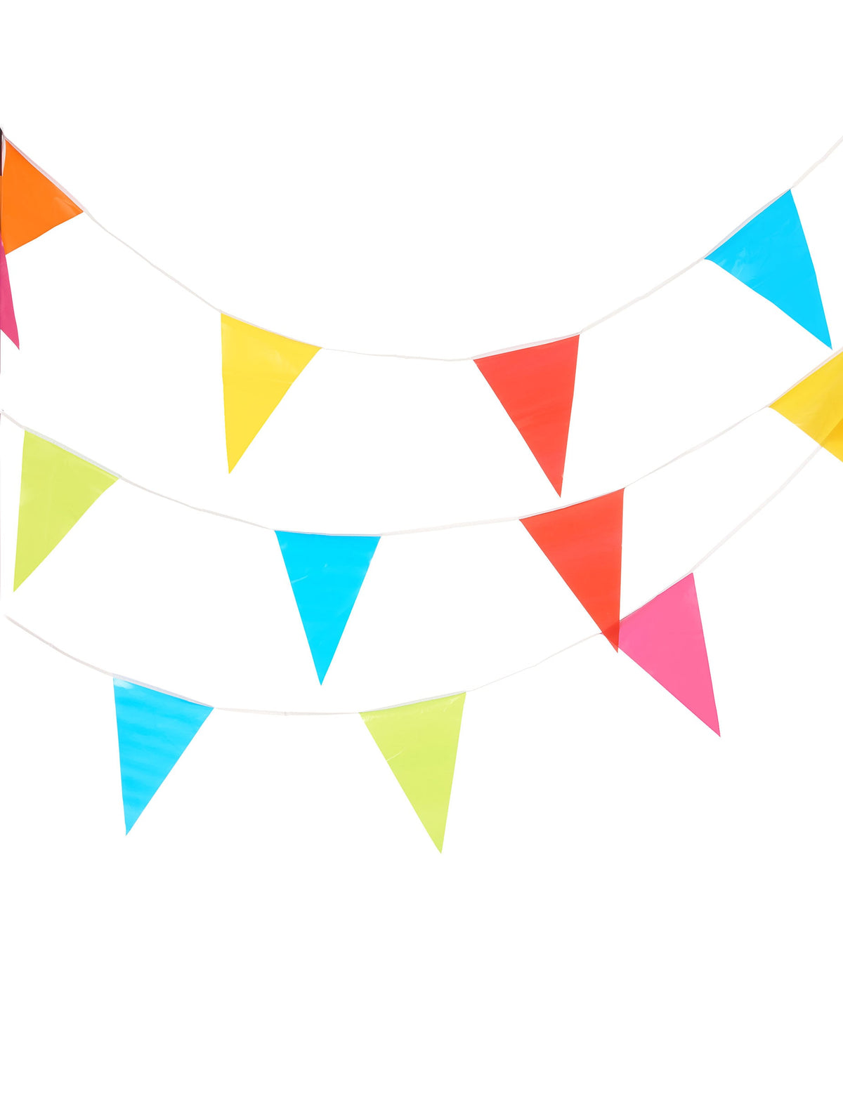 Guirlande à fanions multicolores en papier pour fête multicolore