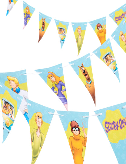 Guirlande à fanions Scooby-Doo bleue avec les personnages du dessin animé
