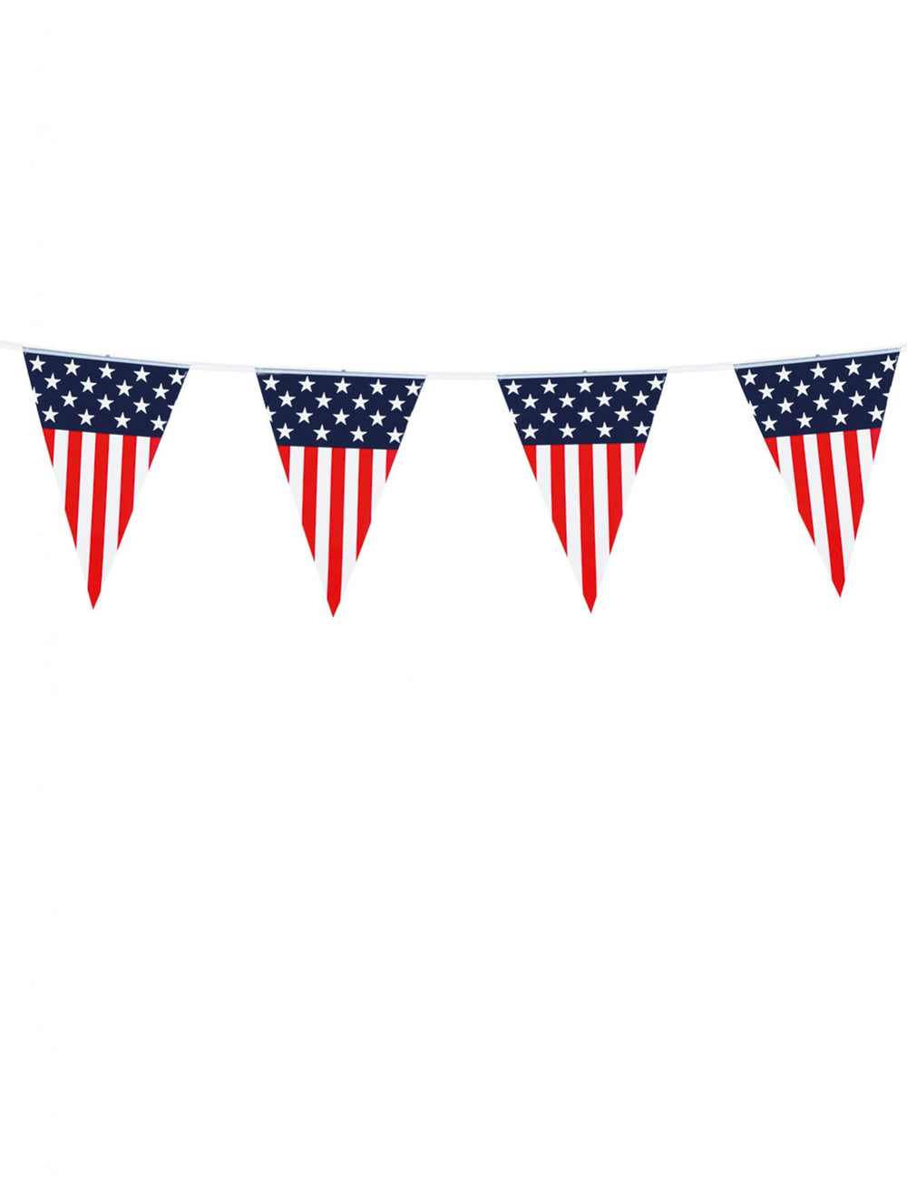 Guirlande à fanions USA pour décoration de fête bleu blanc rouge motif drapeau américain