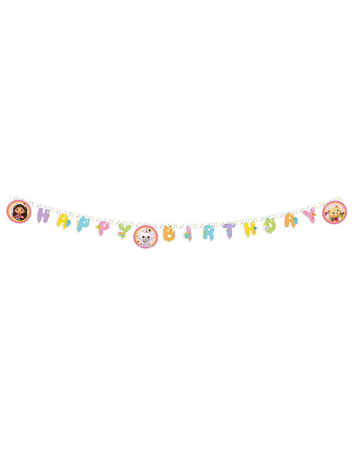 Guirlande anniversaire Gabby et la maison magique pour enfant multicolore Happy Birthday