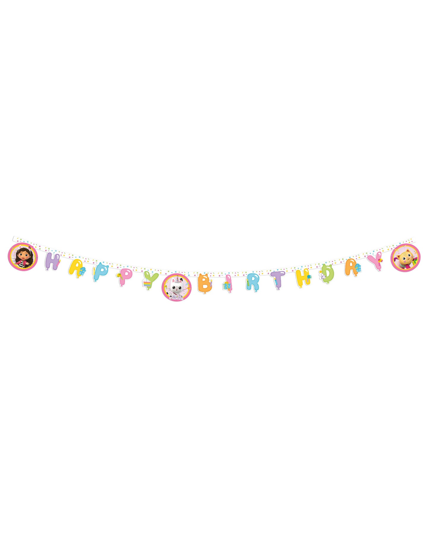 Guirlande anniversaire Gabby et la maison magique pour enfant multicolore Happy Birthday