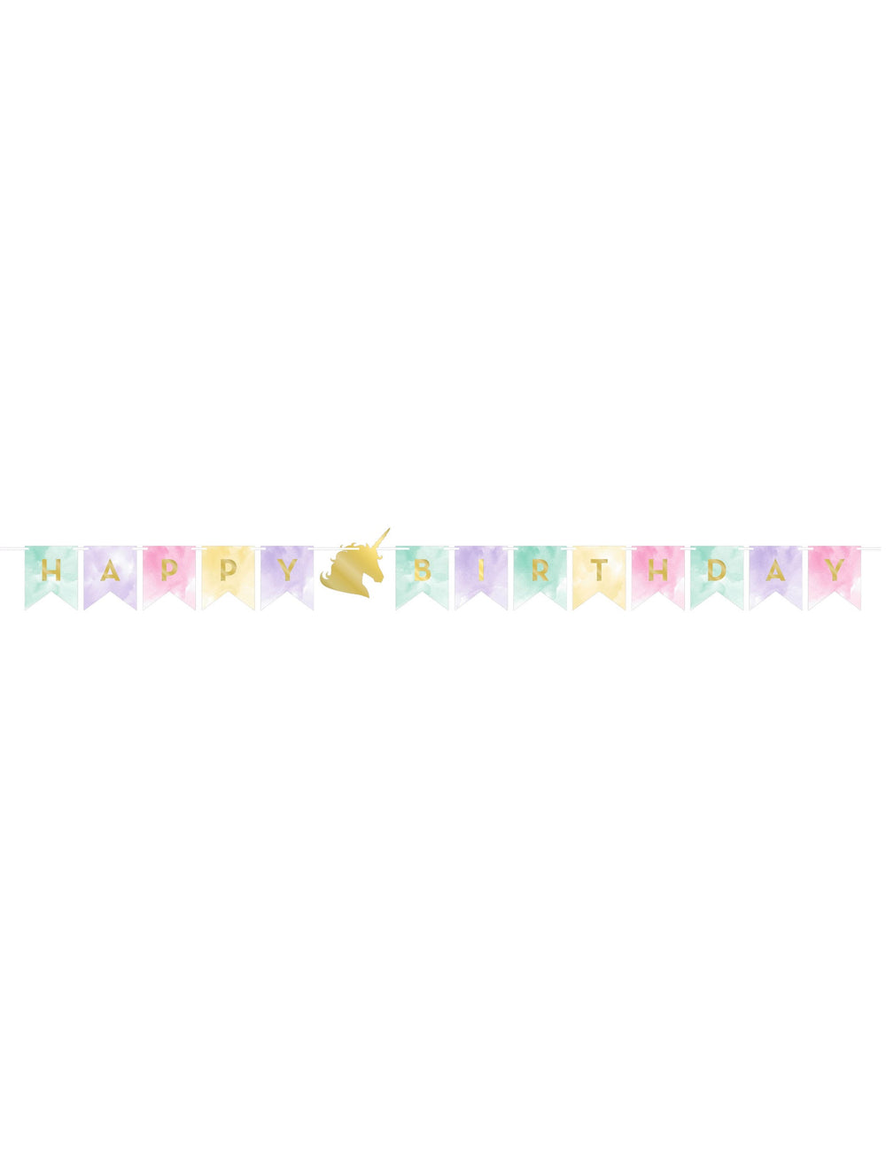 Vue d'ensemble de la guirlande anniversaire licorne