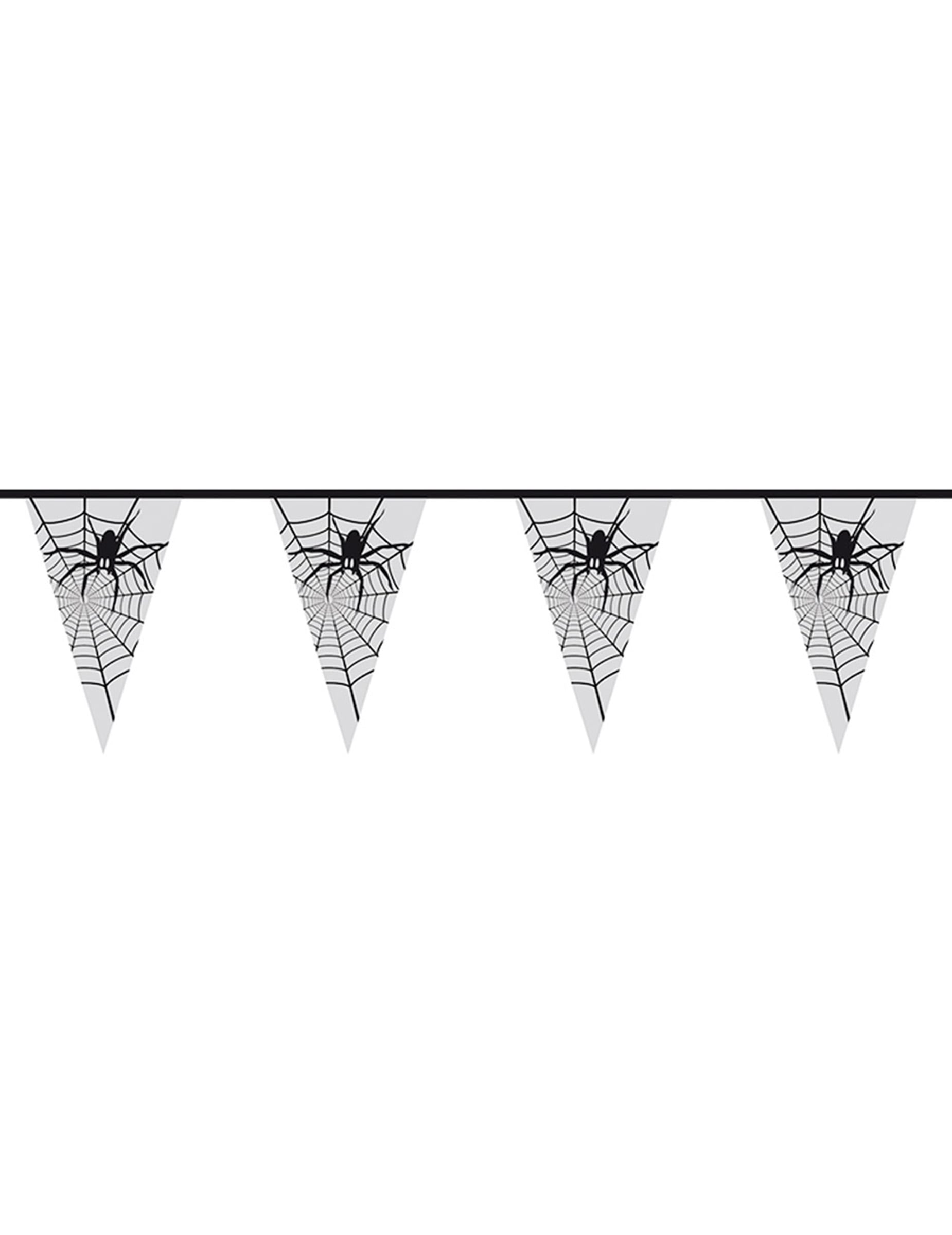 Guirlande araignée pour Halloween transparente et noire
