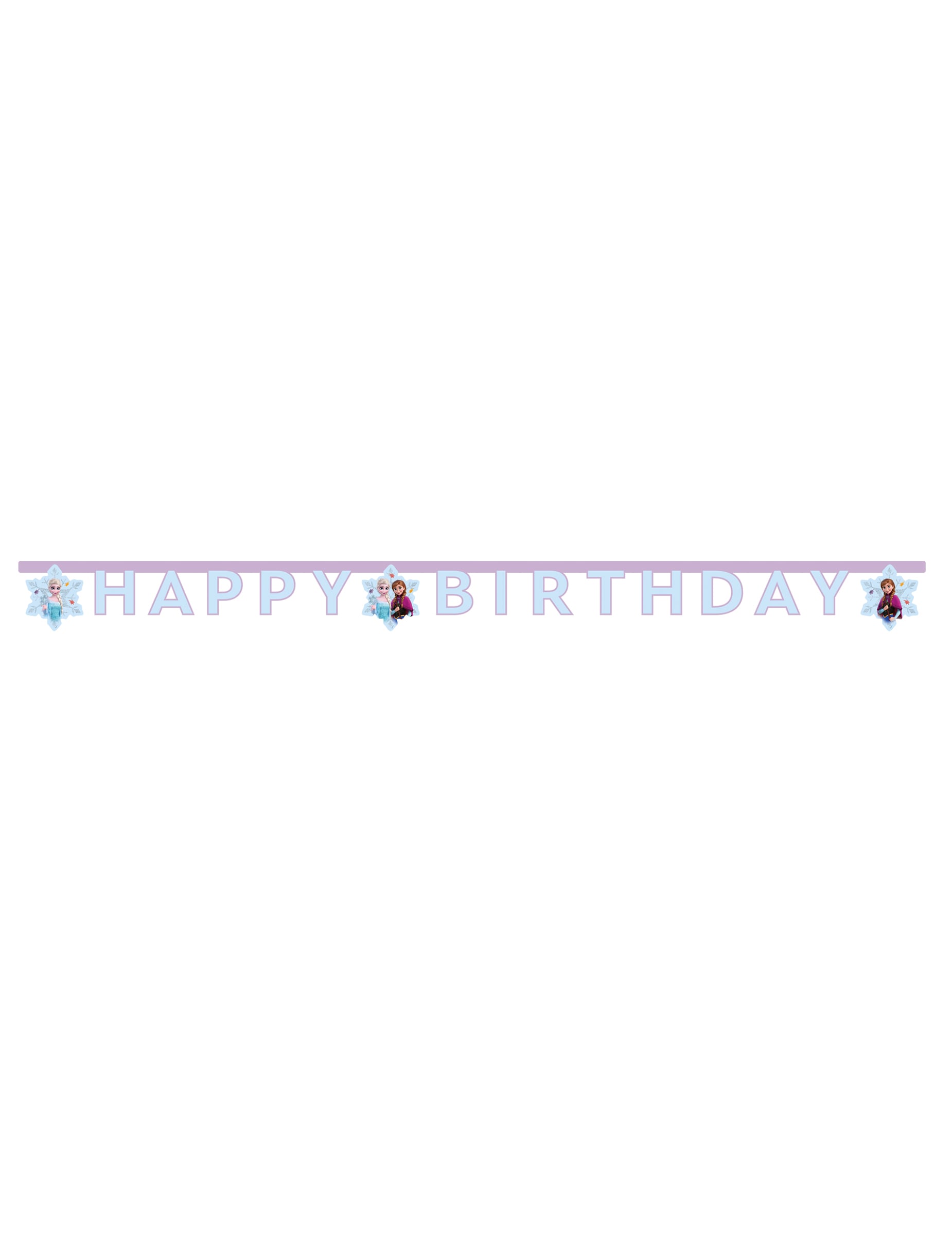 Guirlande articulée Happy Birthday La Reine des Neiges Frozen Idyllic Wonder pour enfant bleue et parme