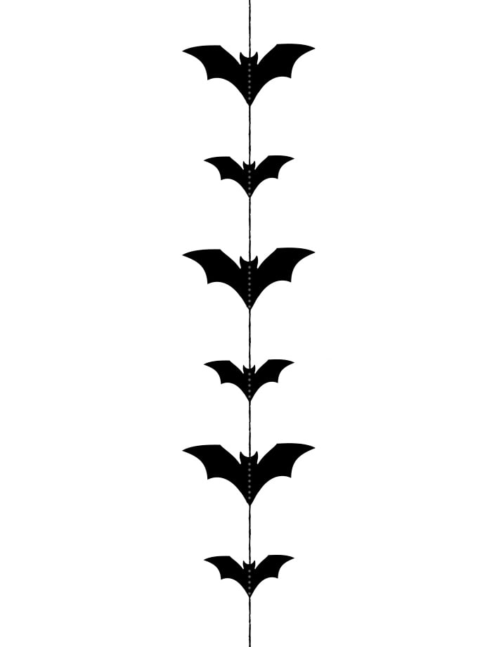 Guirlande chauve-souris pour décoration d'Halloween noire