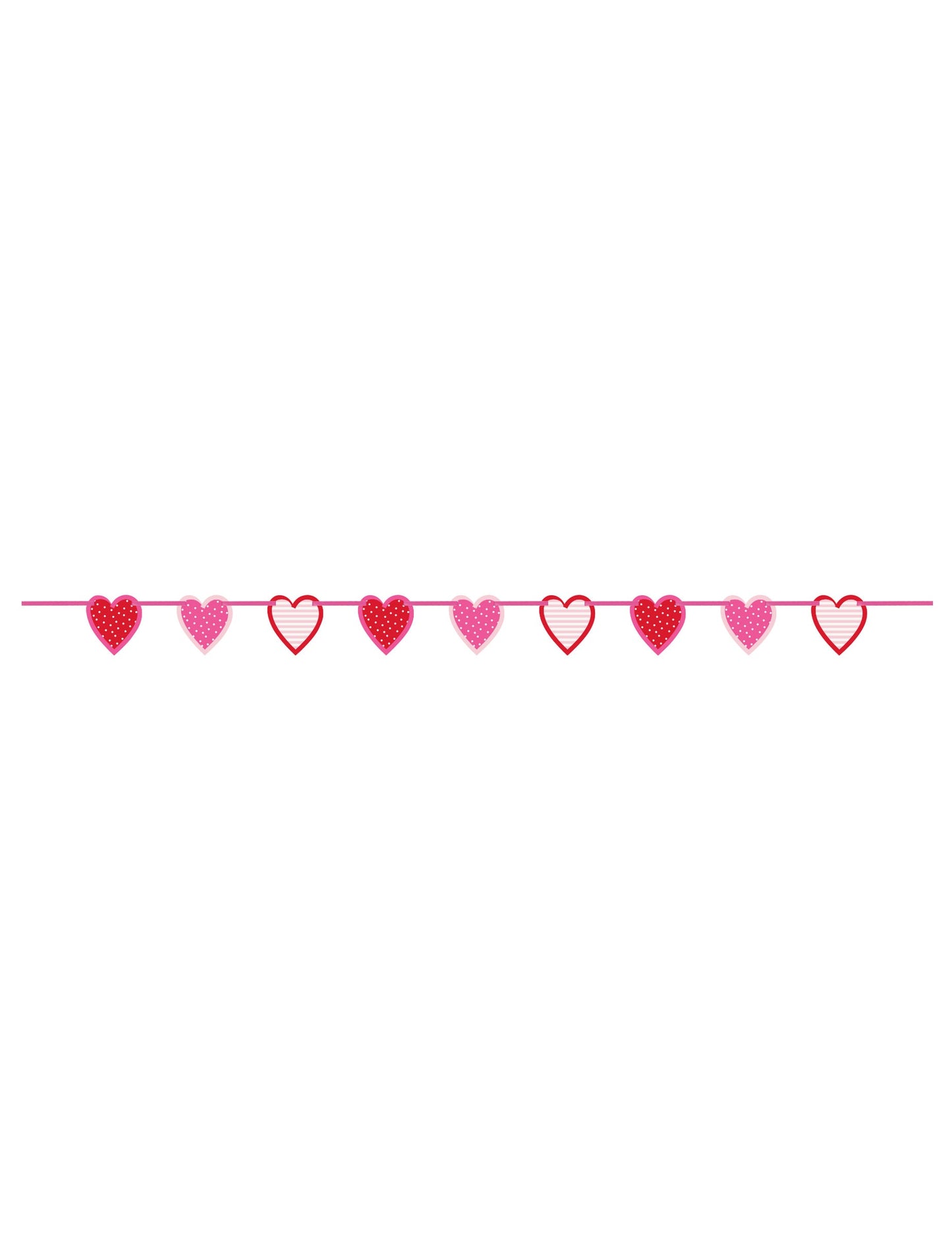 Vue d'ensemble de la guirlande coeurs à motifs