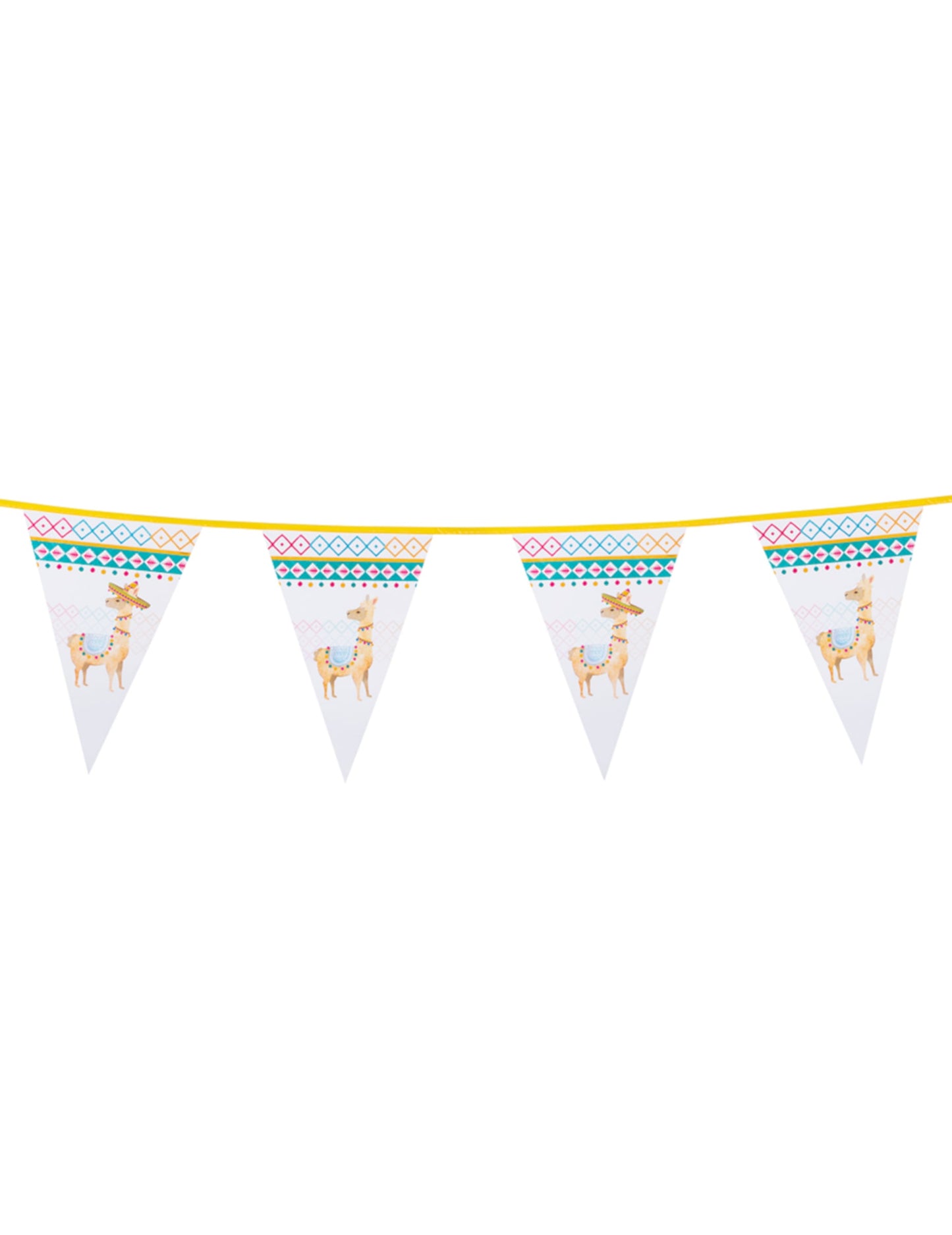 Guirlande de fanions en plastique lama pour fête blanche