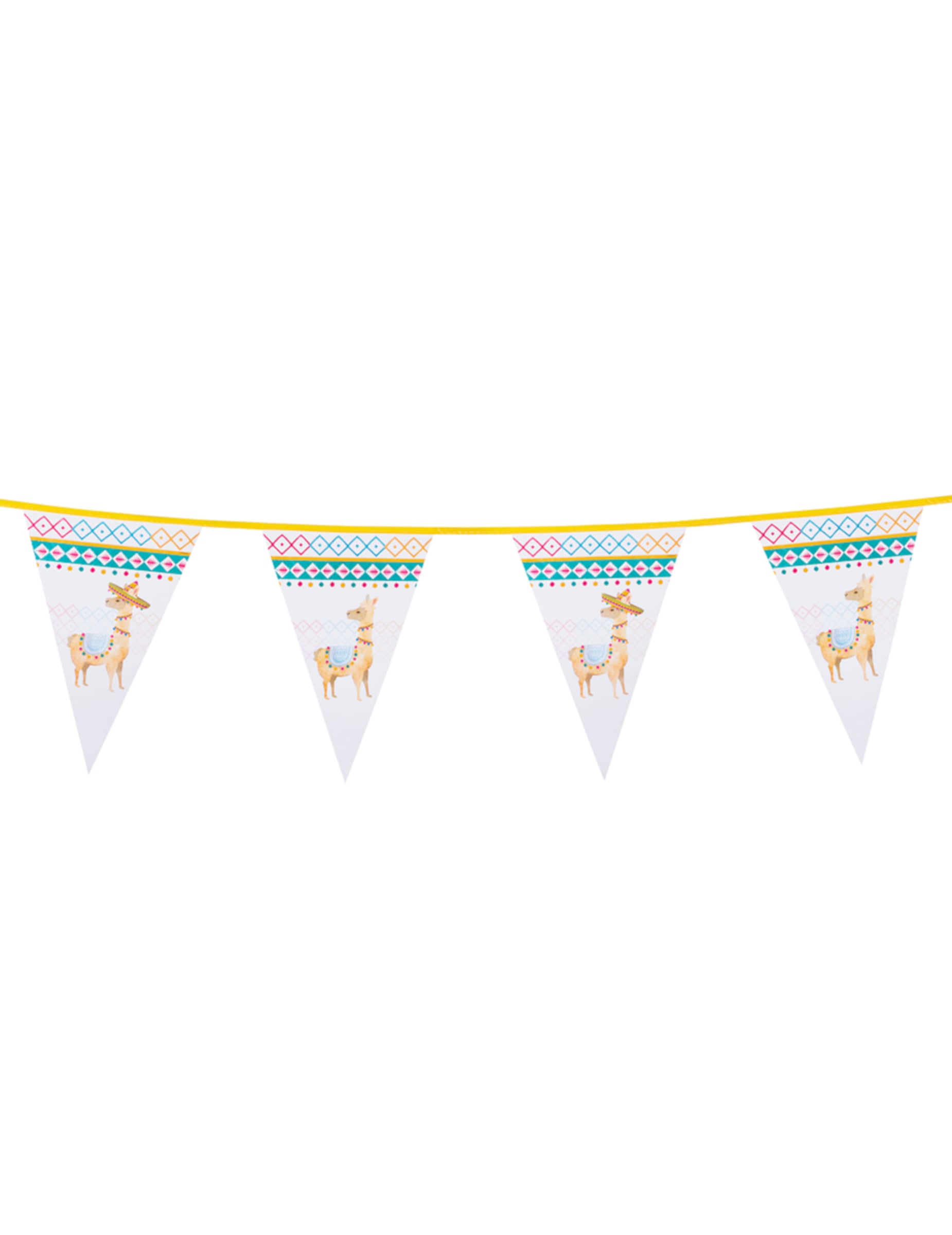 Guirlande de fanions en plastique lama pour fête blanche
