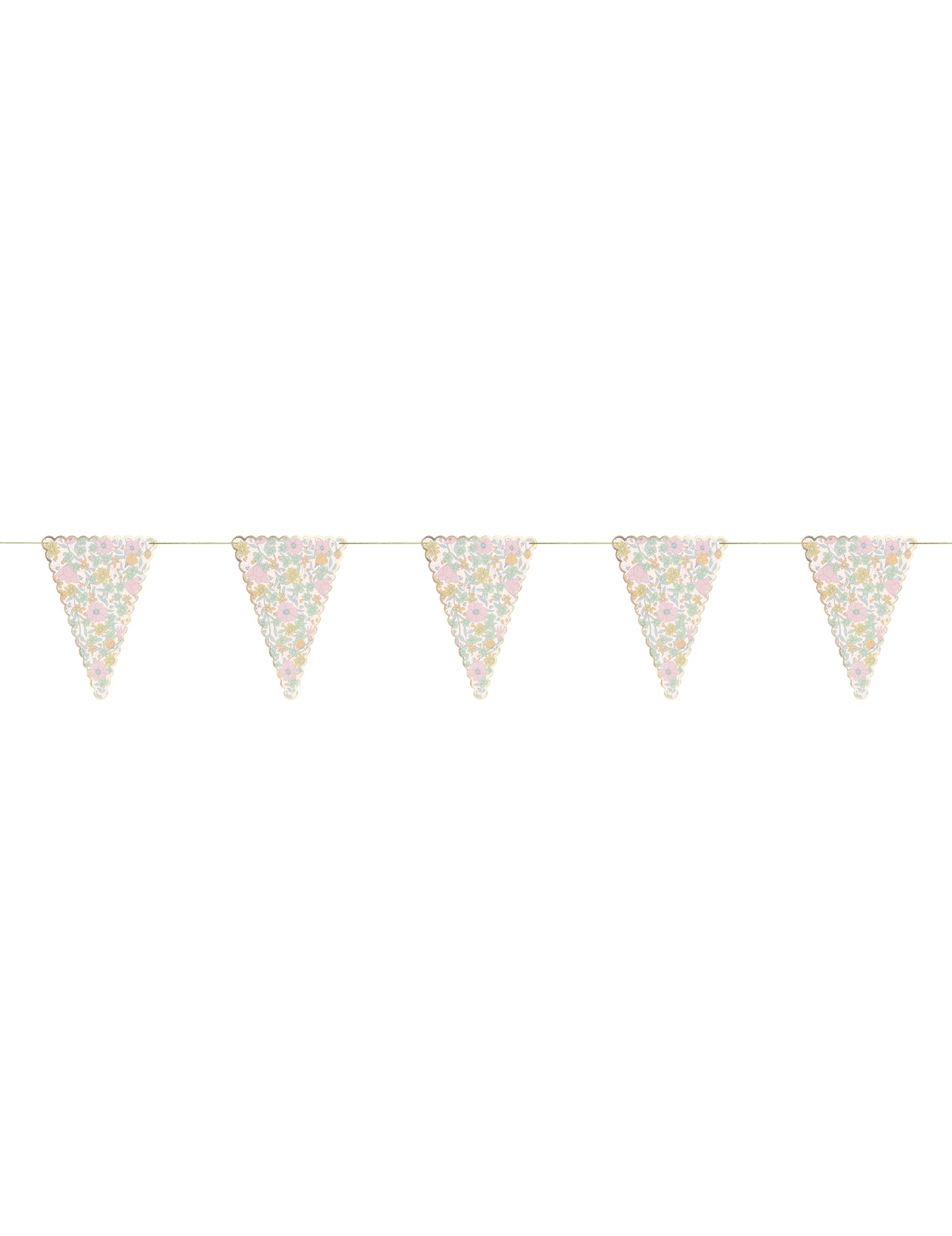 Guirlande de fanions shabby fleurs liberty pour fête multicolore pastel