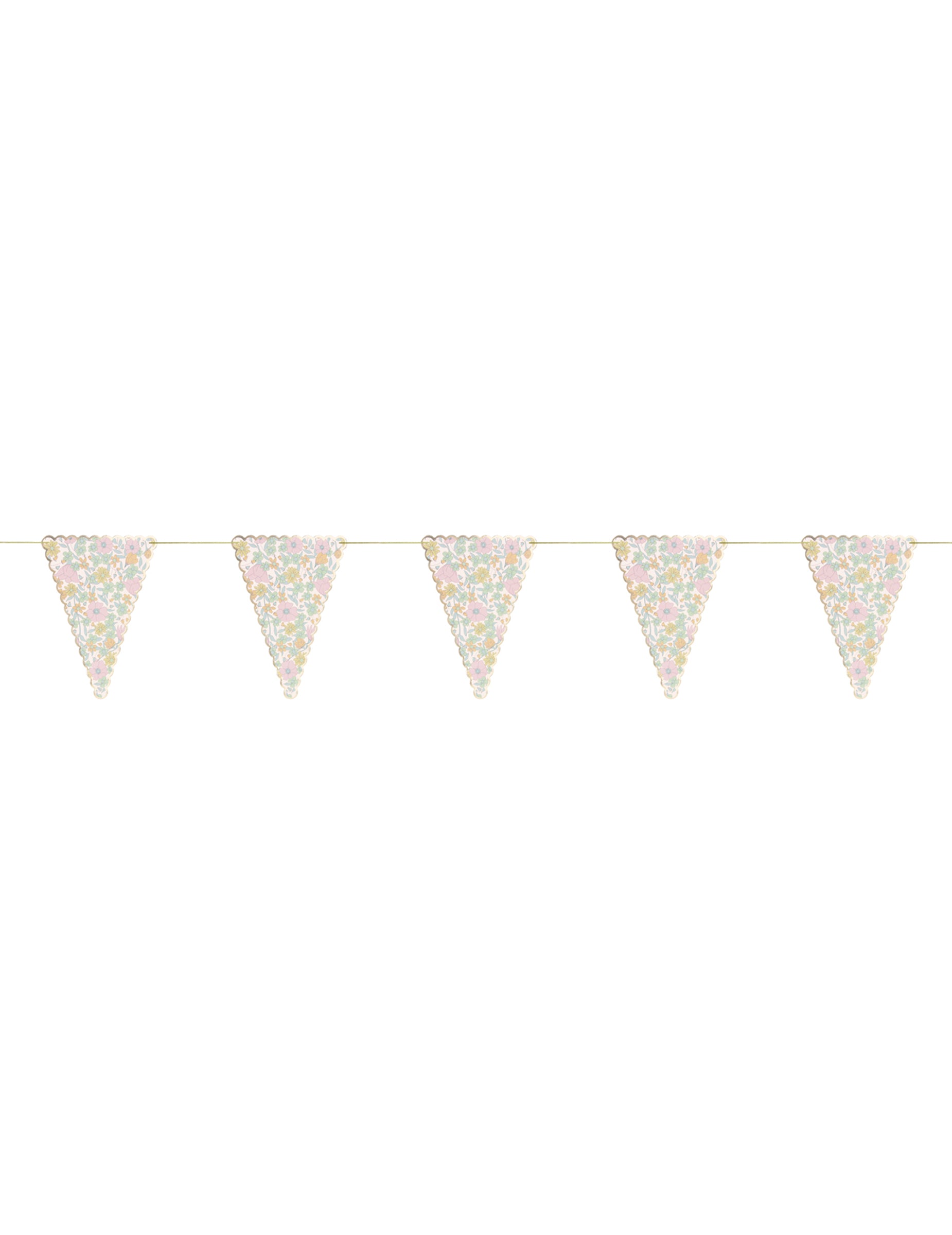 Guirlande de fanions shabby fleurs liberty pour fête multicolore pastel