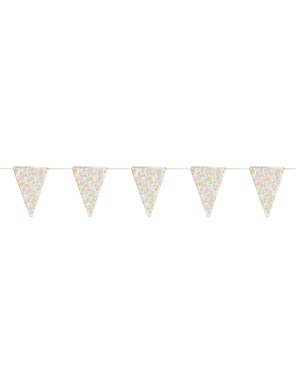 Guirlanda de fanions shabby flores liberty para festa multicores pastel