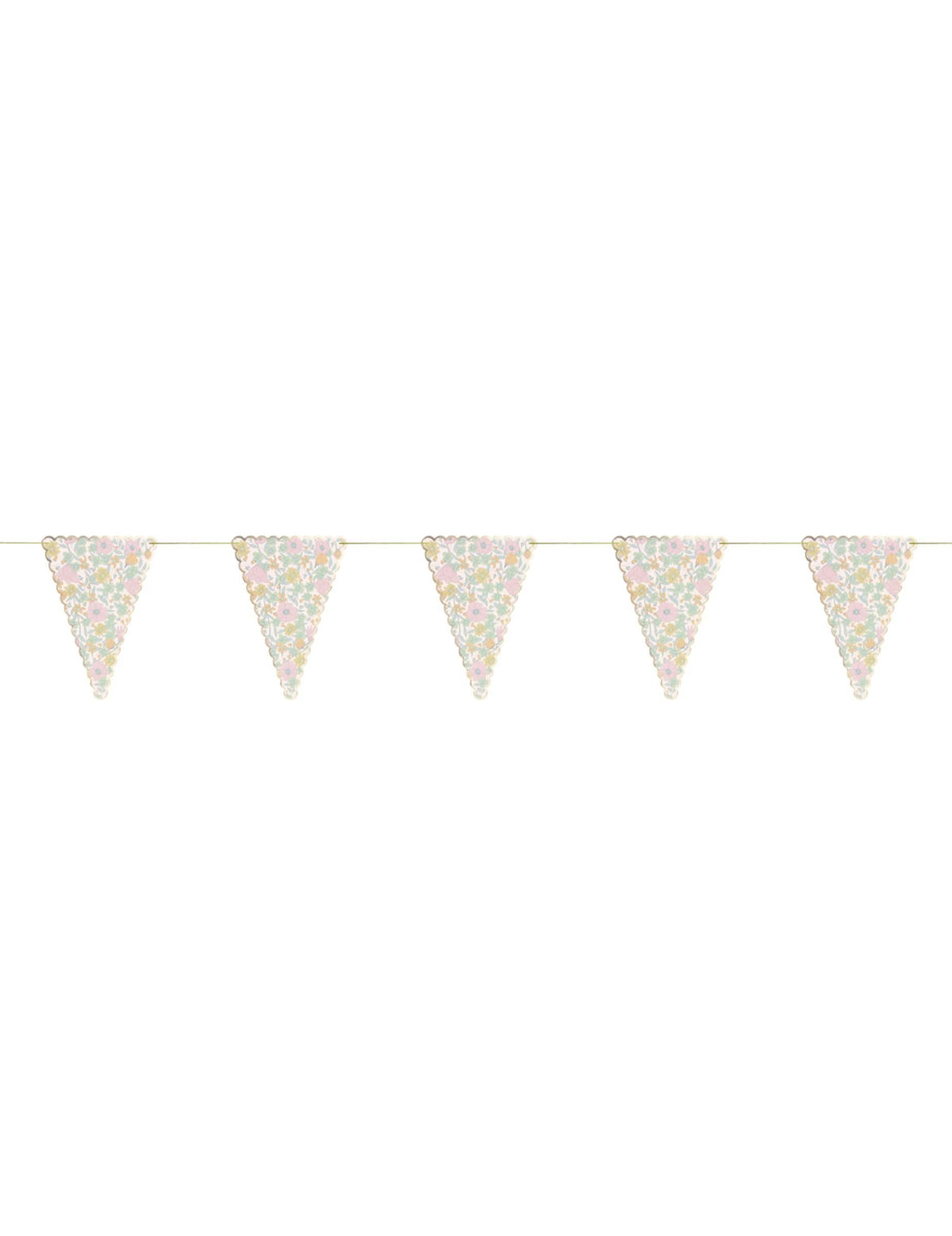 Guirlanda de fanions shabby flores liberty para festa multicores pastel