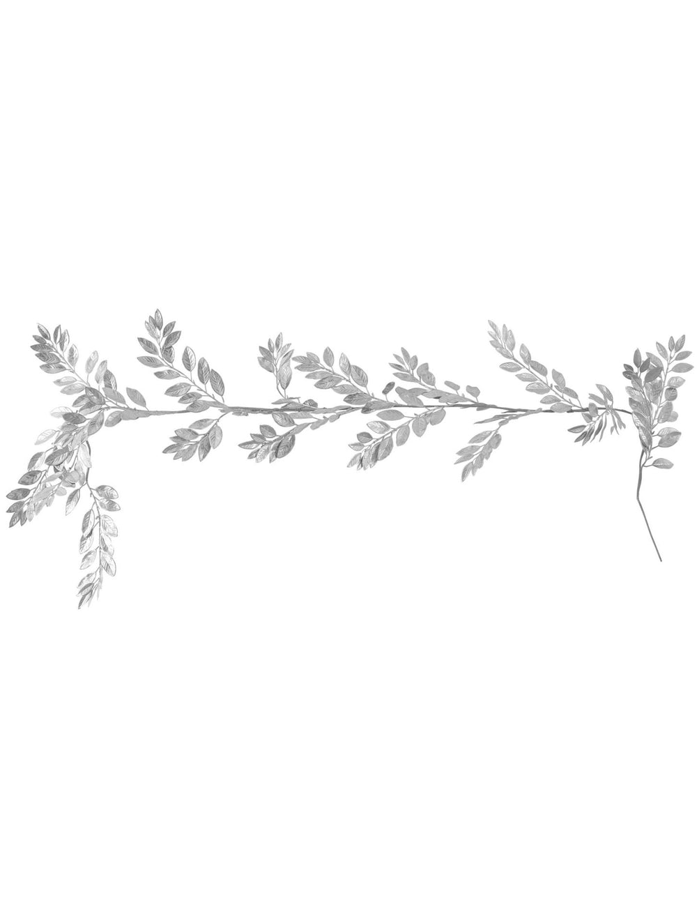 Guirlande de feuillages de Noël pour table argentée