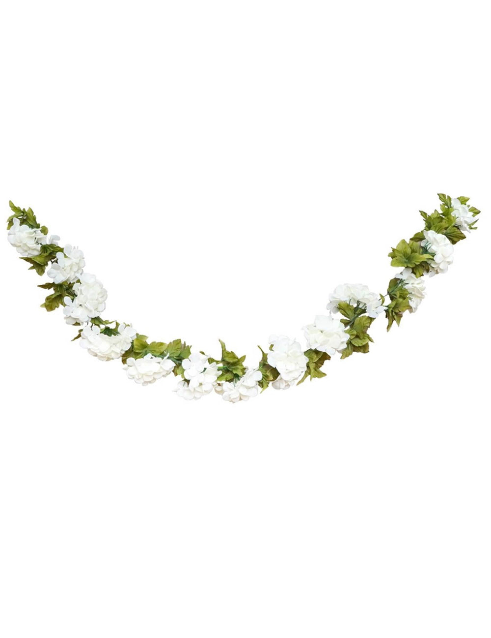 Guirlanda de flores de hortênsia para casamento branco