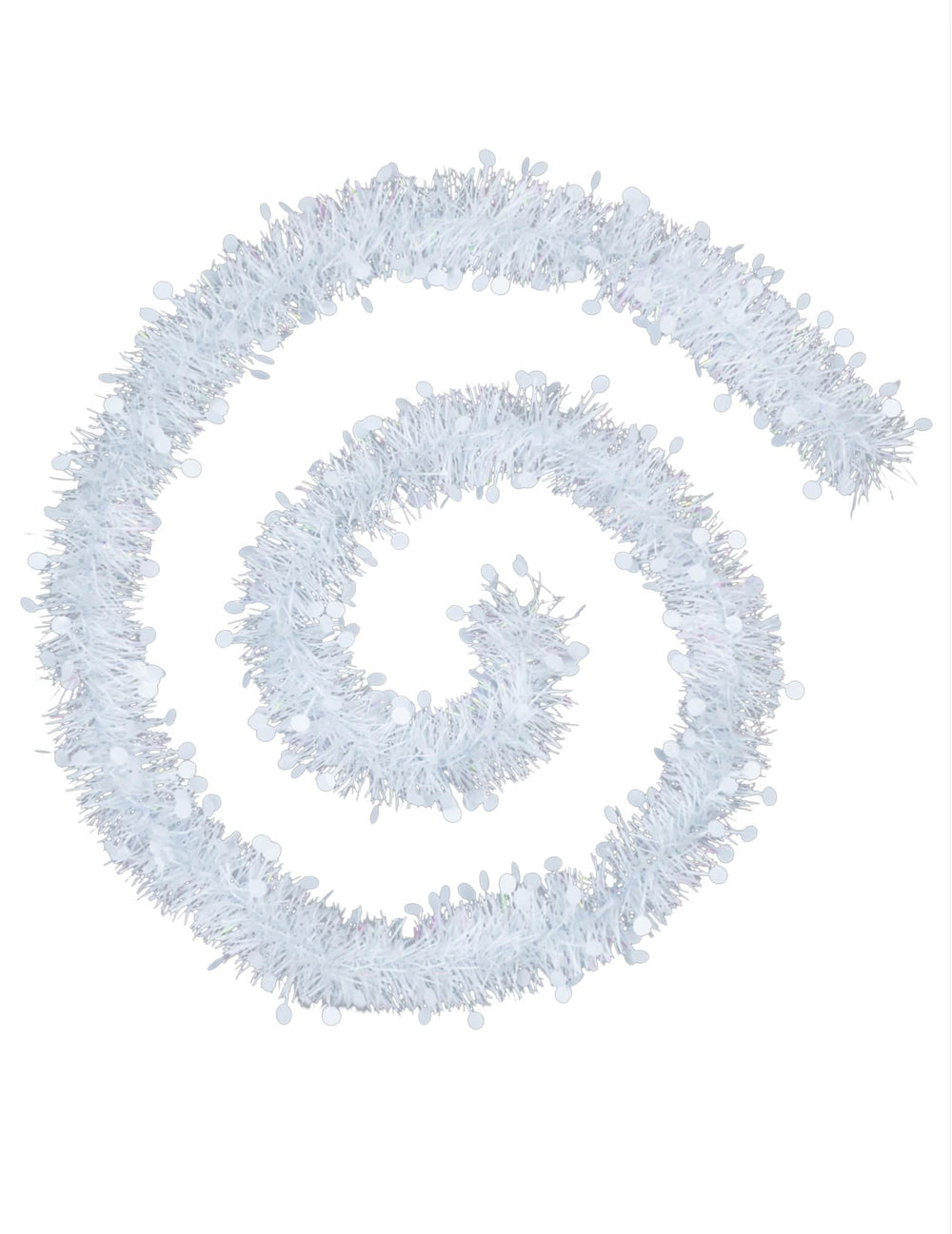 Grinalda de natal para decoração branca com motivos circulares