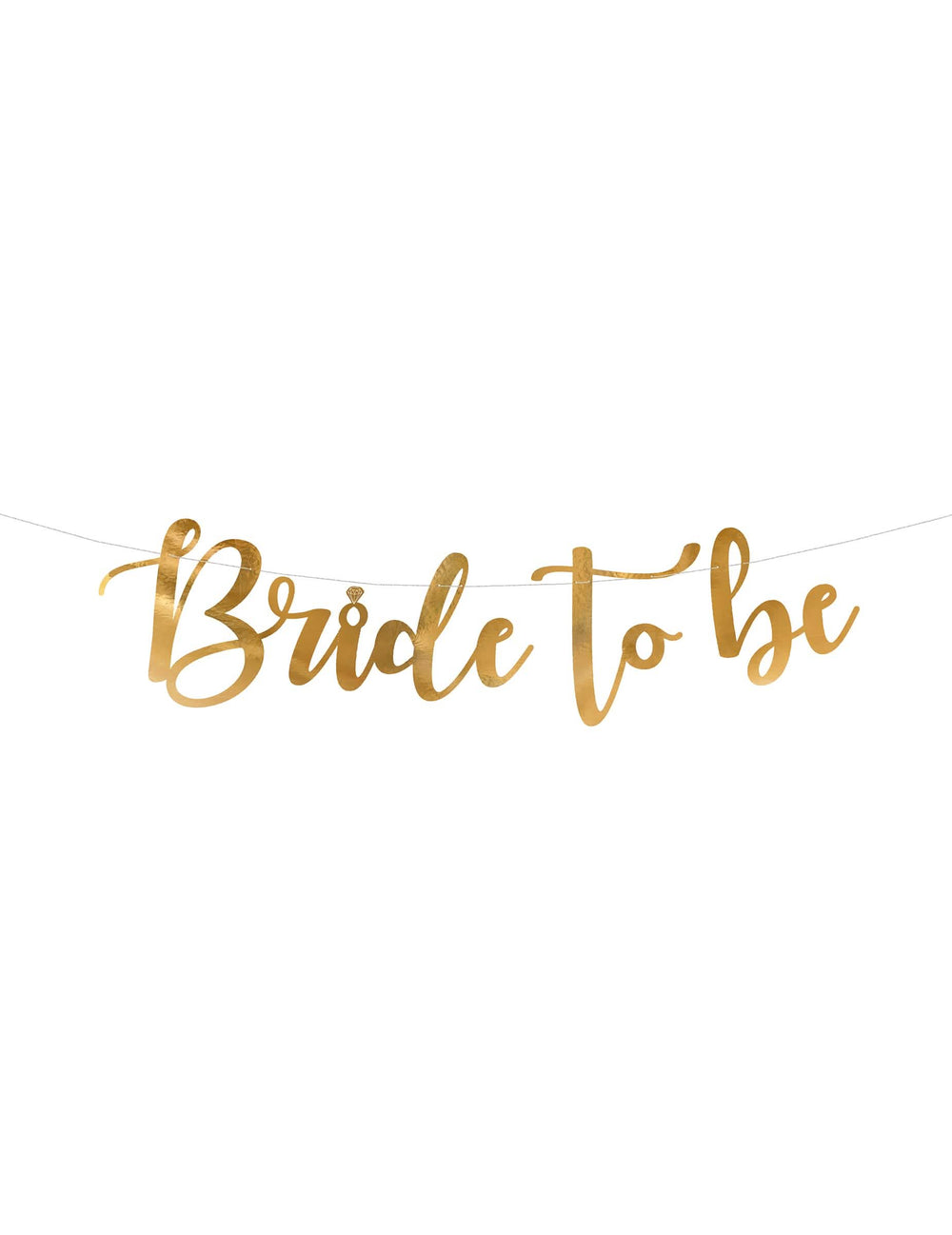 Guirlanda de cartão Bride to be para festa metalizada dourada