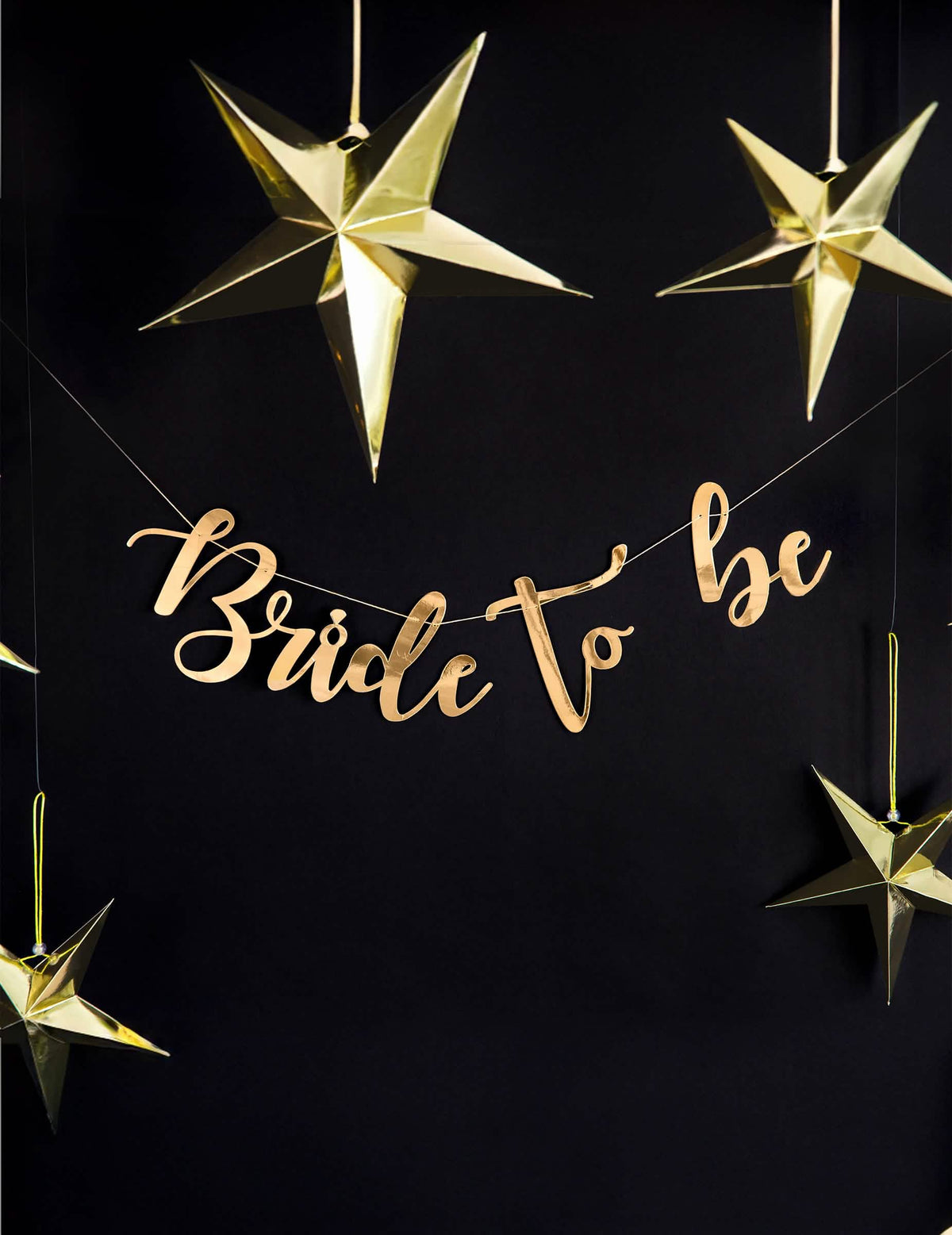 Cenário com estrelas do cordão Bride to be