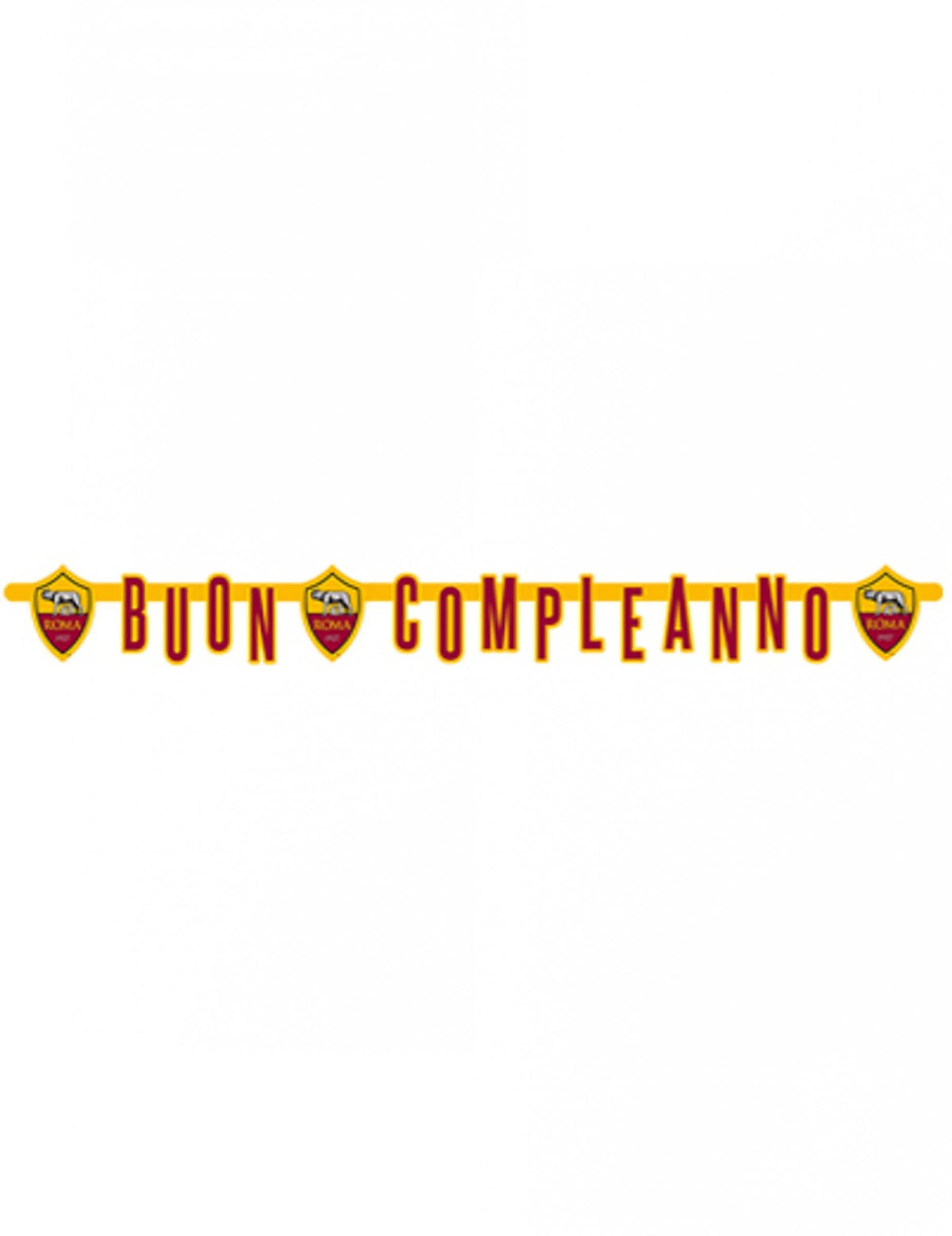 Guirlanda em cartão buon compleanno Roma™ para aniversário vermelha e amarela