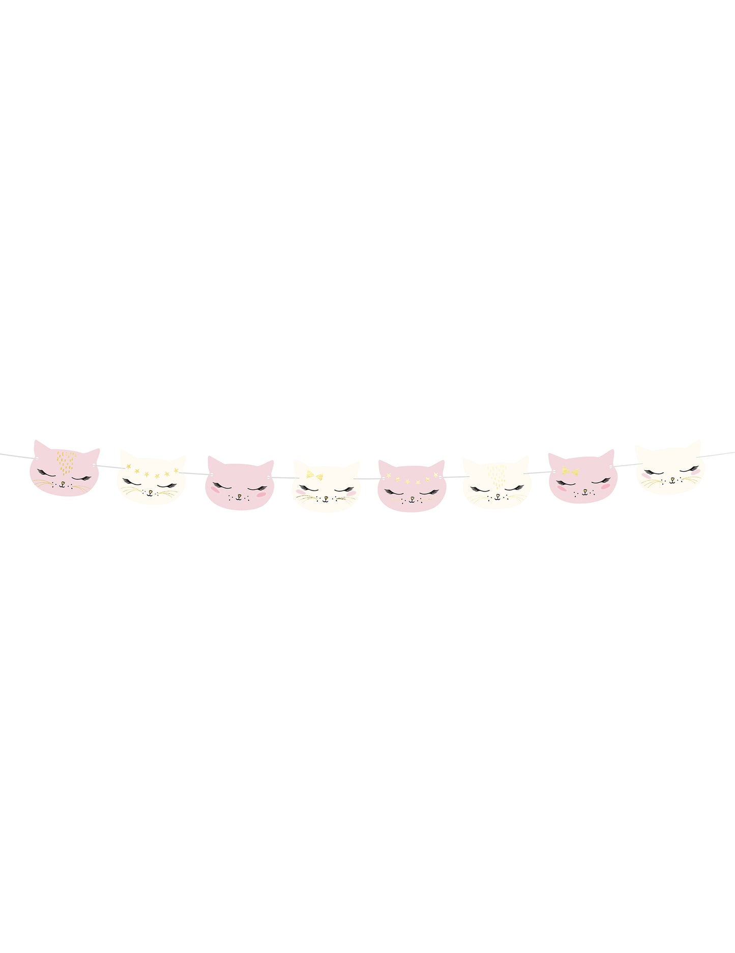 Guirlande en carton chaton pour enfant rose et blanc