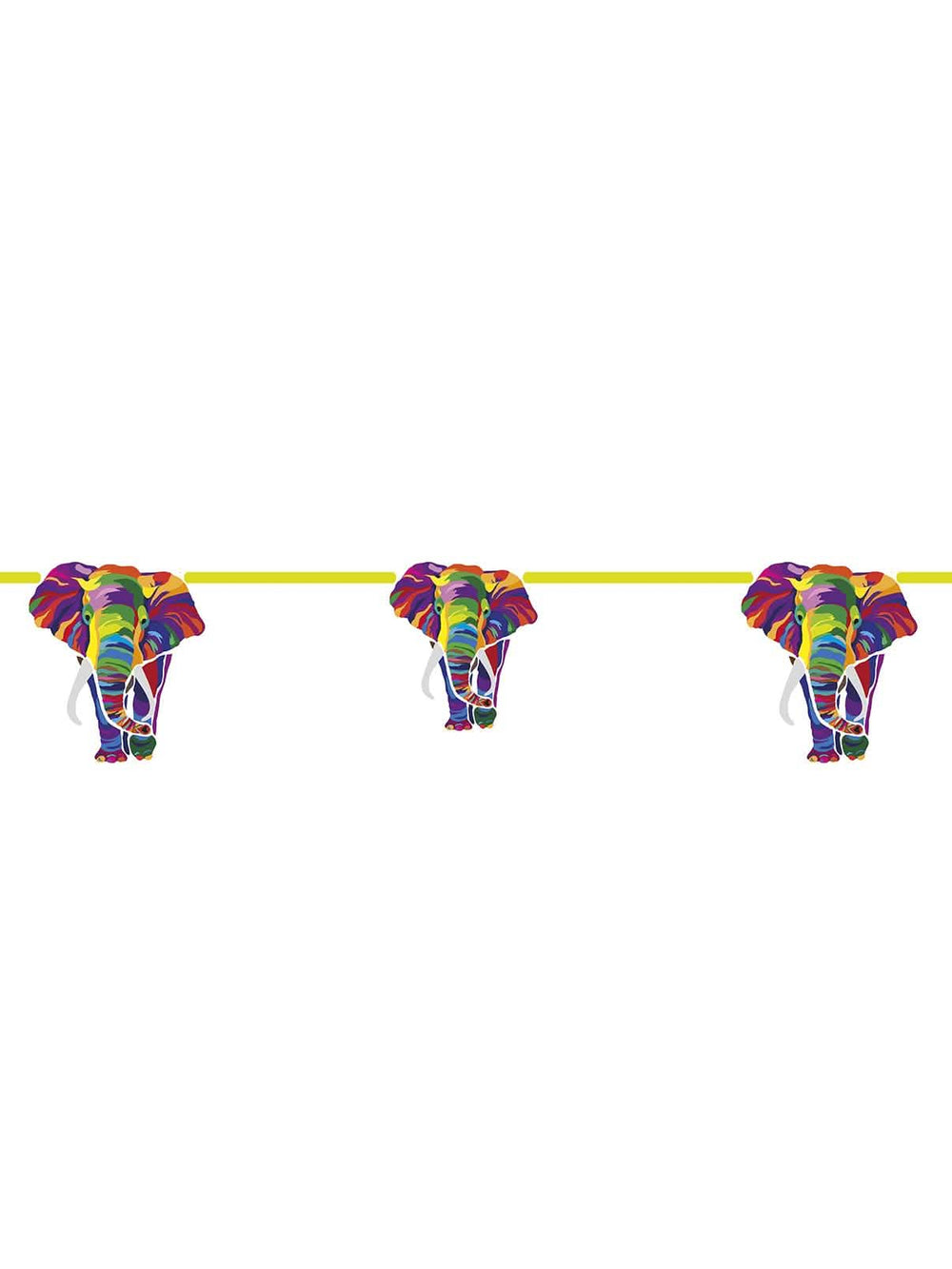 Guirlanda de cartão elefante para aniversário multicores