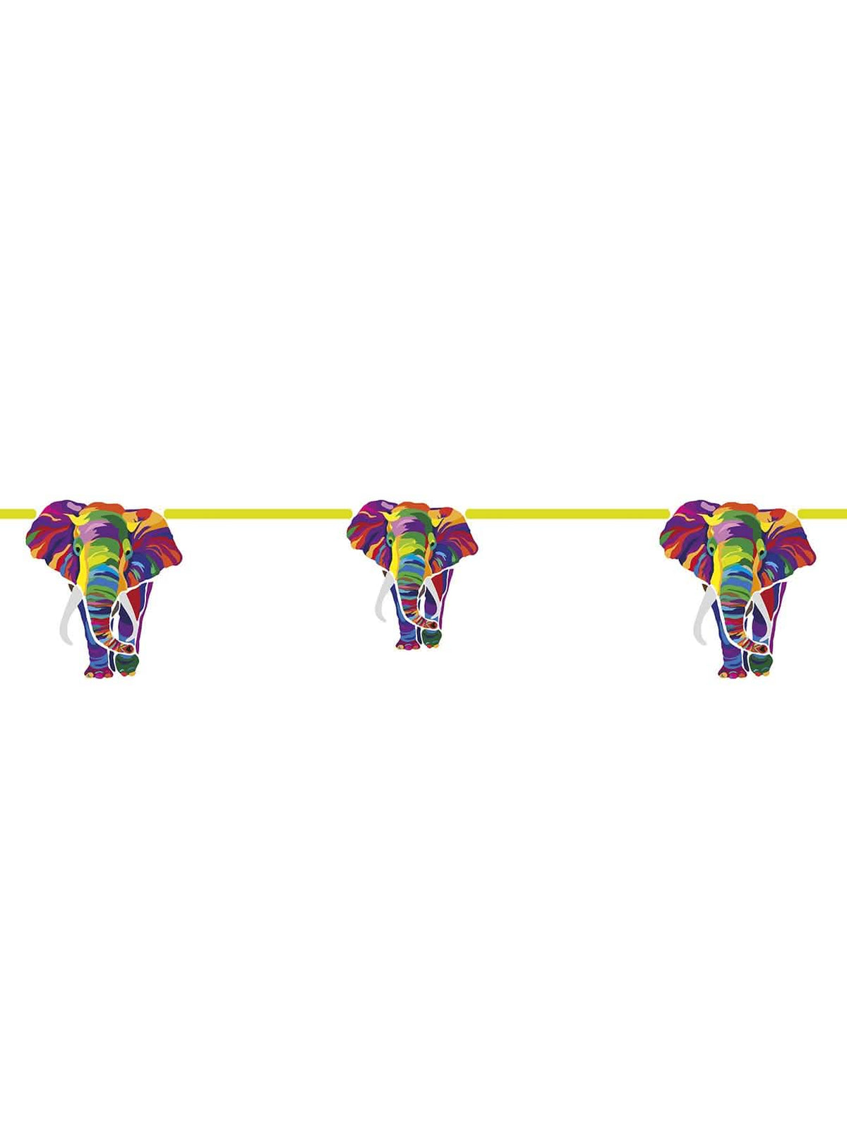 Guirlanda de cartão elefante para aniversário multicores