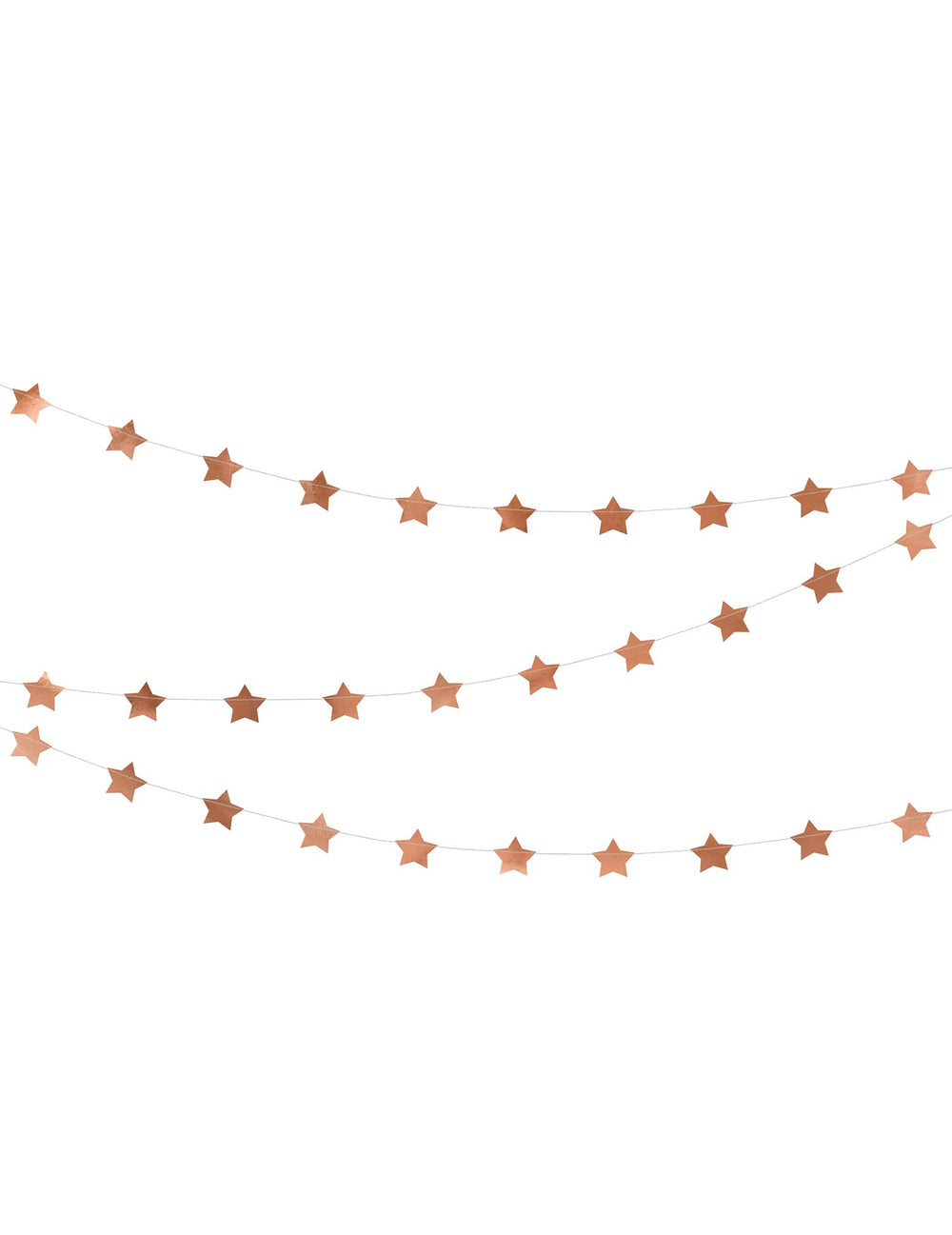 Guirlanda em cartão de estrelas metalizadas para natal ouro rosa