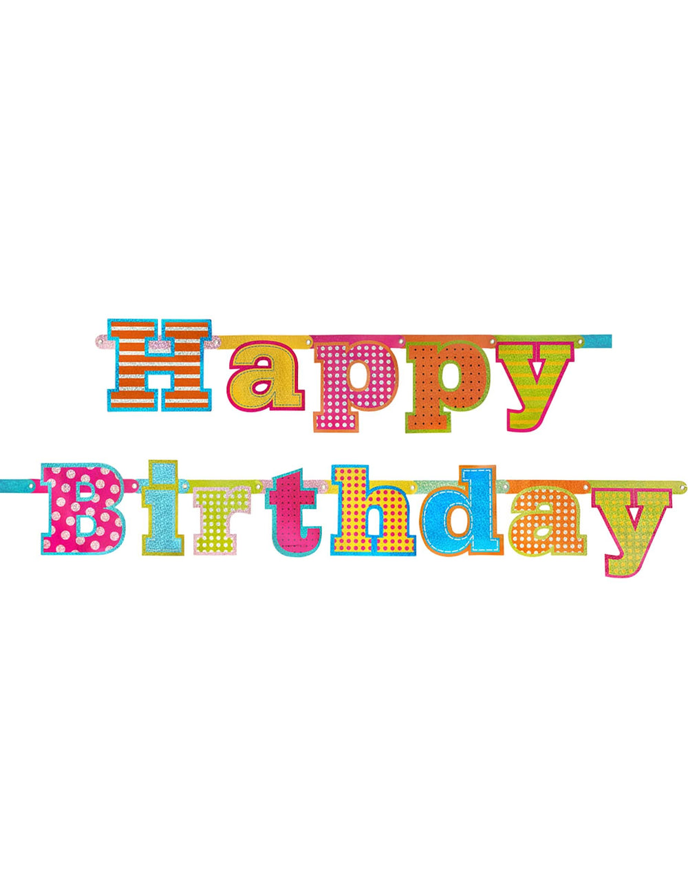 Visão geral da guirlanda de cartão Happy Birthday