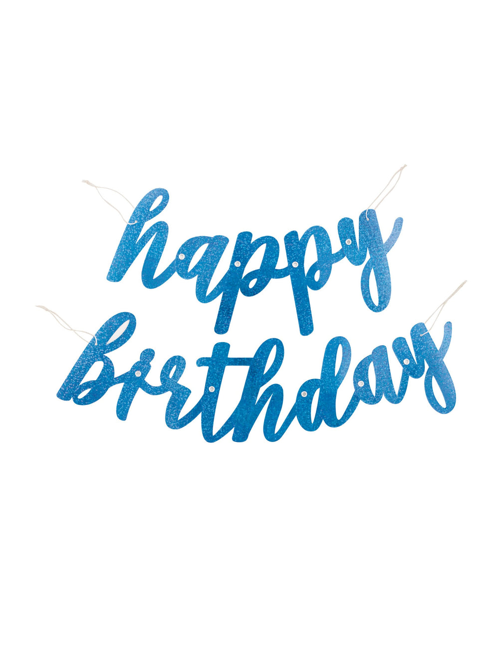 Guirlande en carton Happy Birthday pour anniversaire bleu pailleté