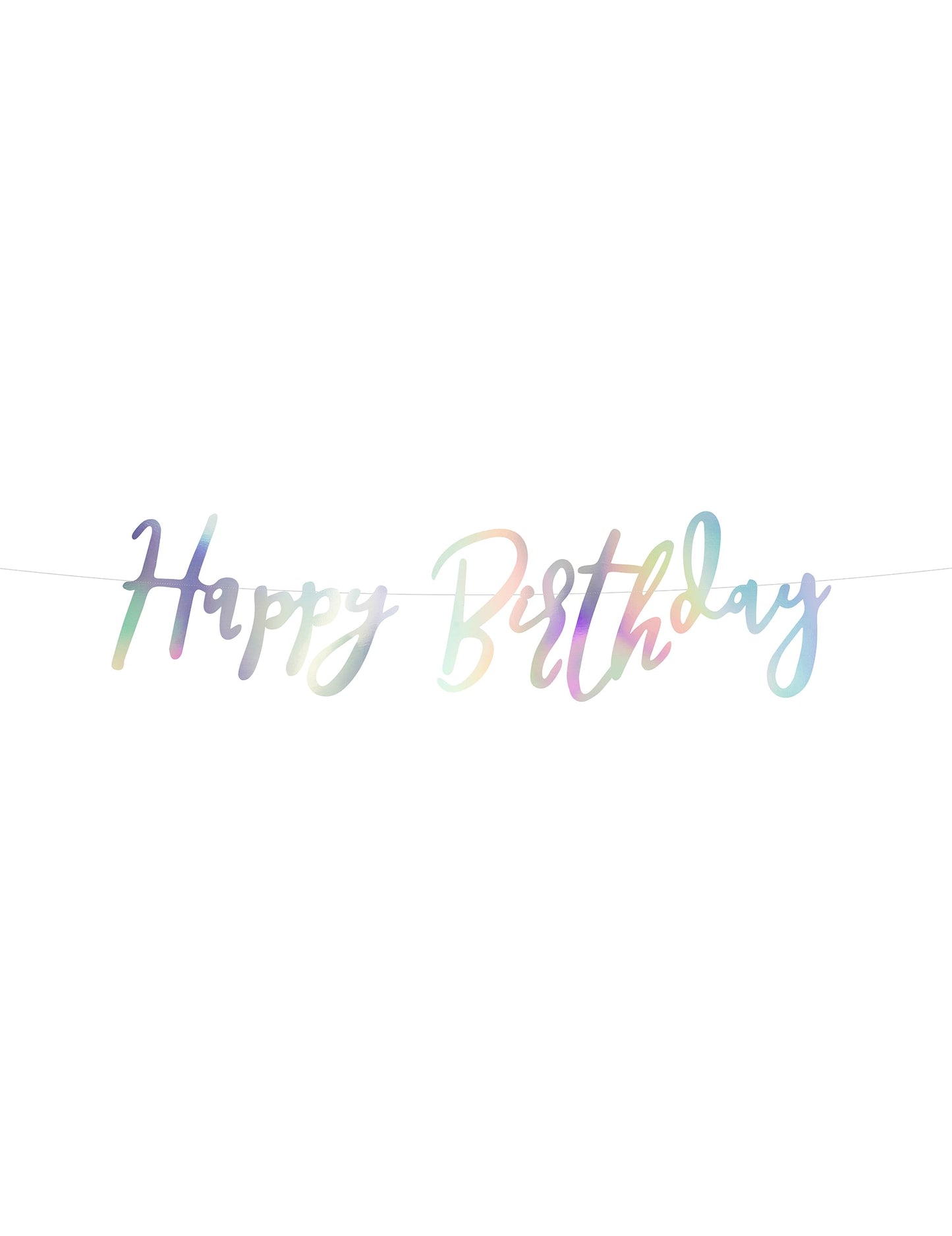 Guirlande en carton Happy Birthday pour fête iridescent