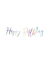 Guirlande en carton Happy Birthday pour fête iridescent