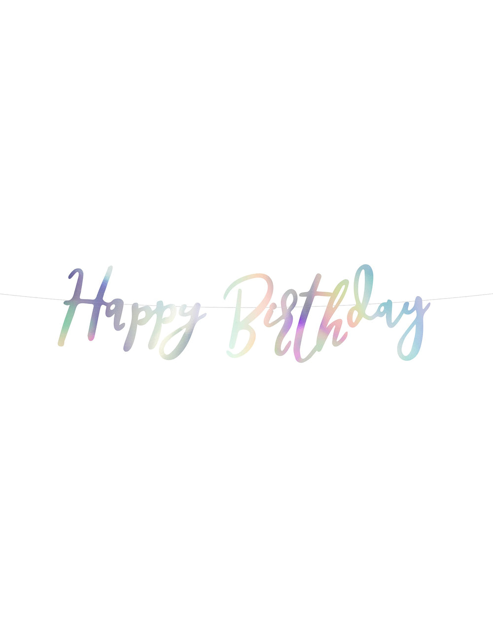 Guirlande en carton Happy Birthday pour fête iridescent